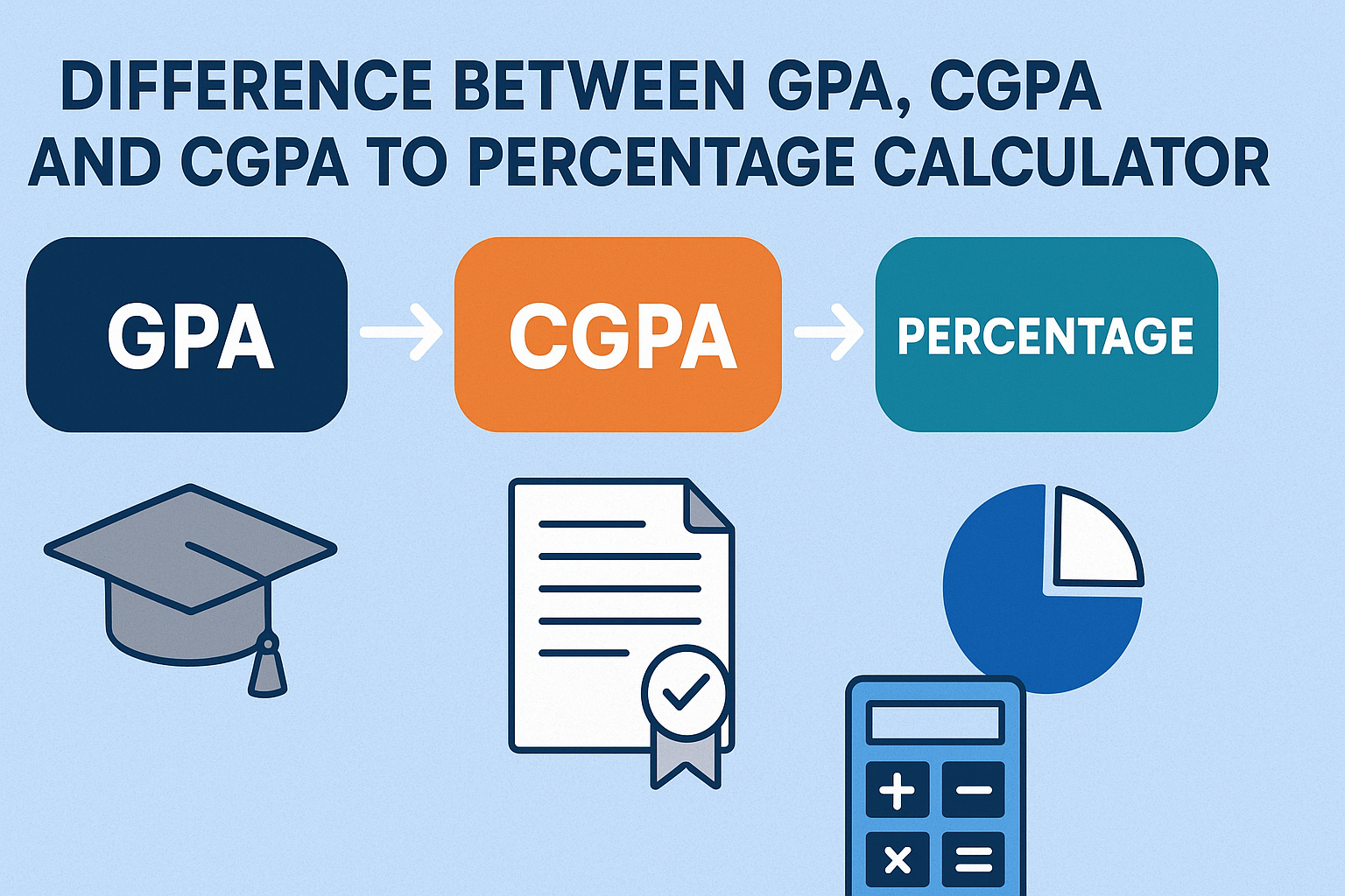 Difference Between GPA, CGPA, and CGPA to Percentage Calculator