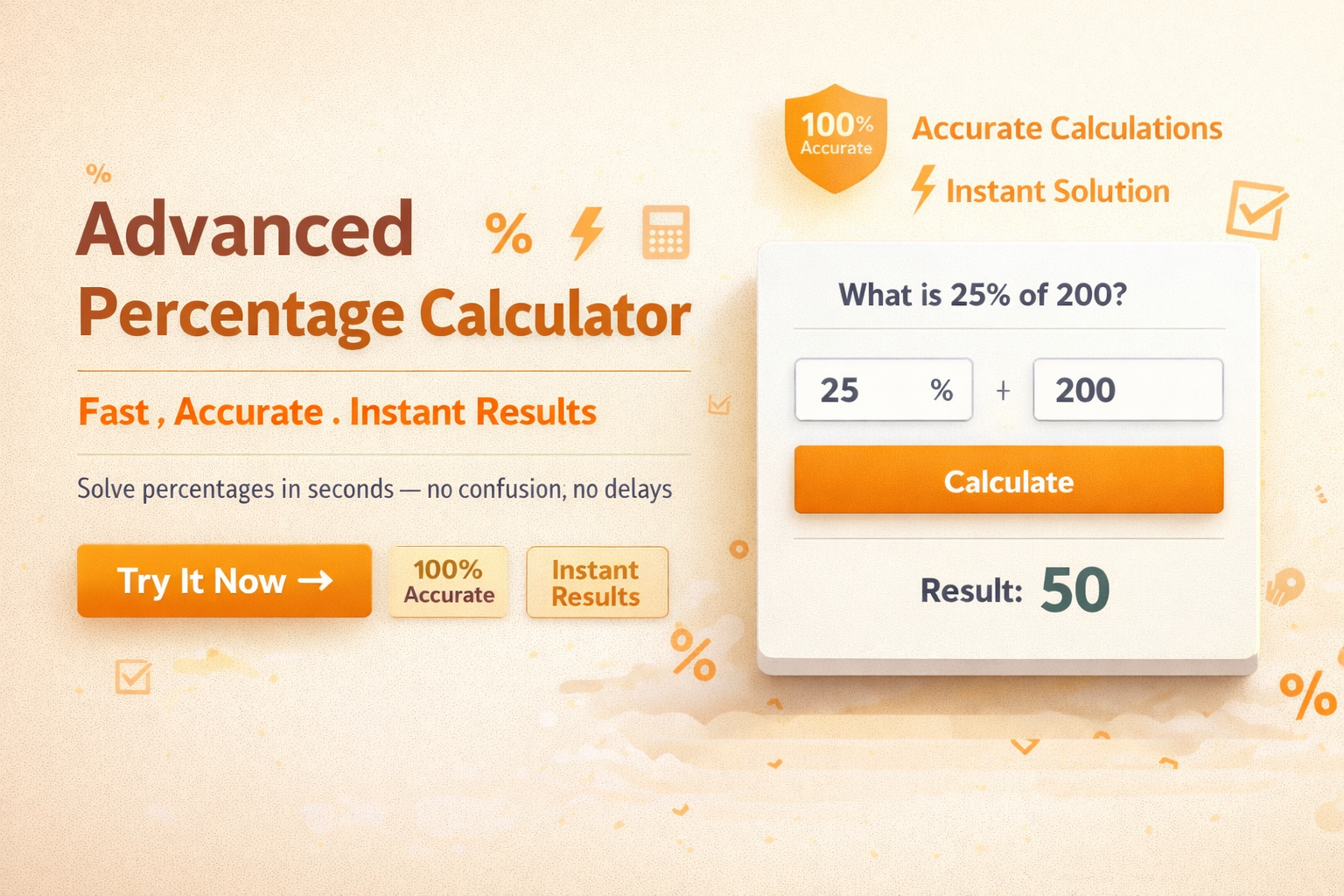 Instant Advanced Percentage Calculator for Accurate Calculations