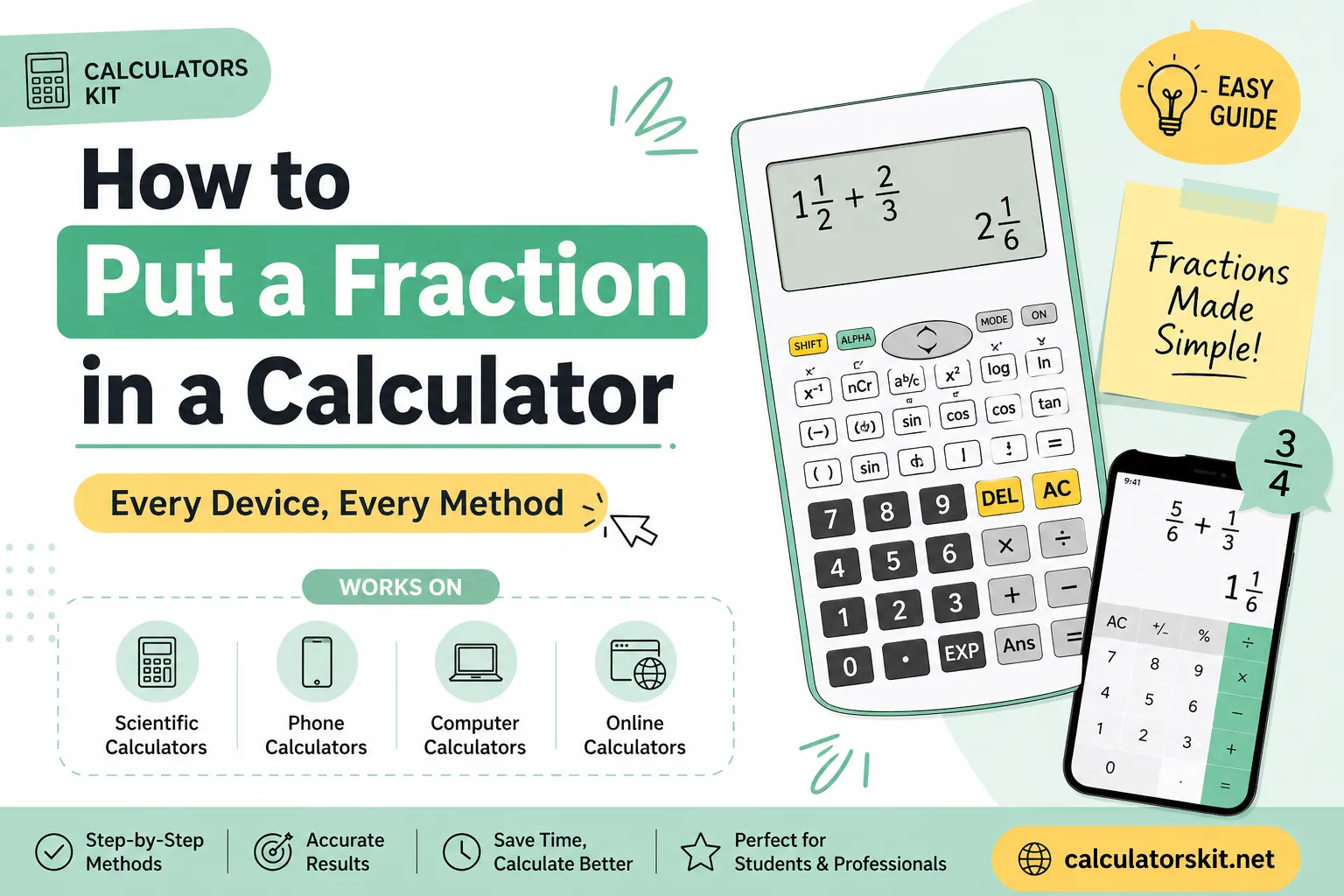 How to Put a Fraction in a Calculator Every Device Every Method