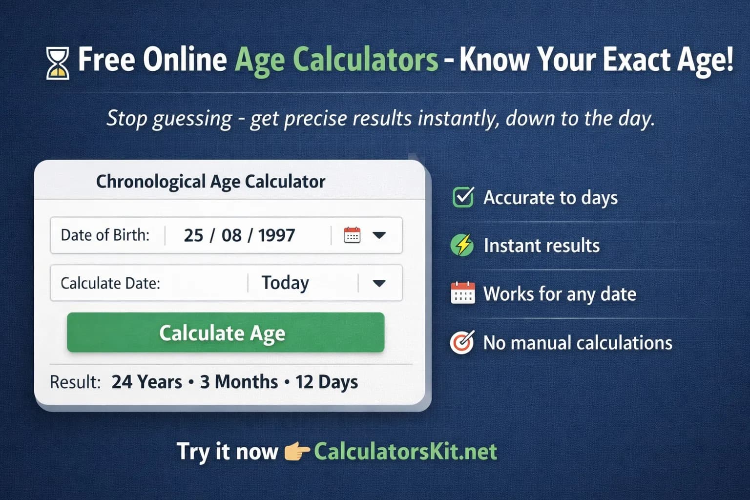 Chronological Age Calculator Online: Calculate Age by DOB Instantly