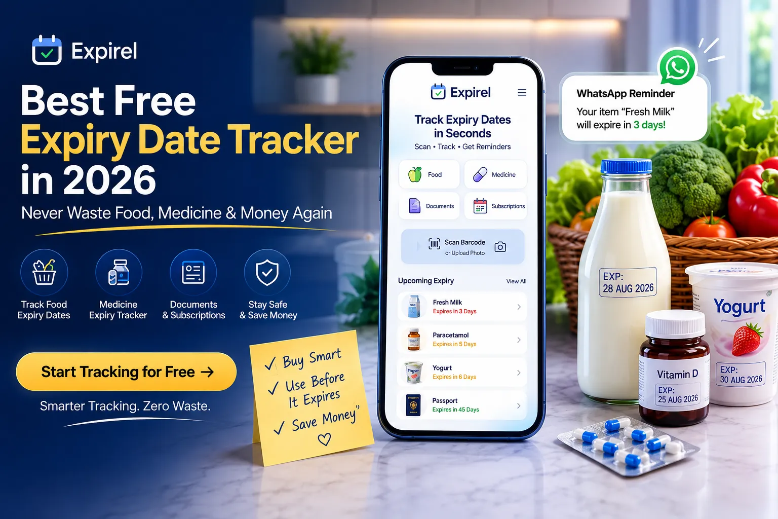 Best Free Expiry Date Tracker in 2026: Never Waste Food, Medicine & Money Again