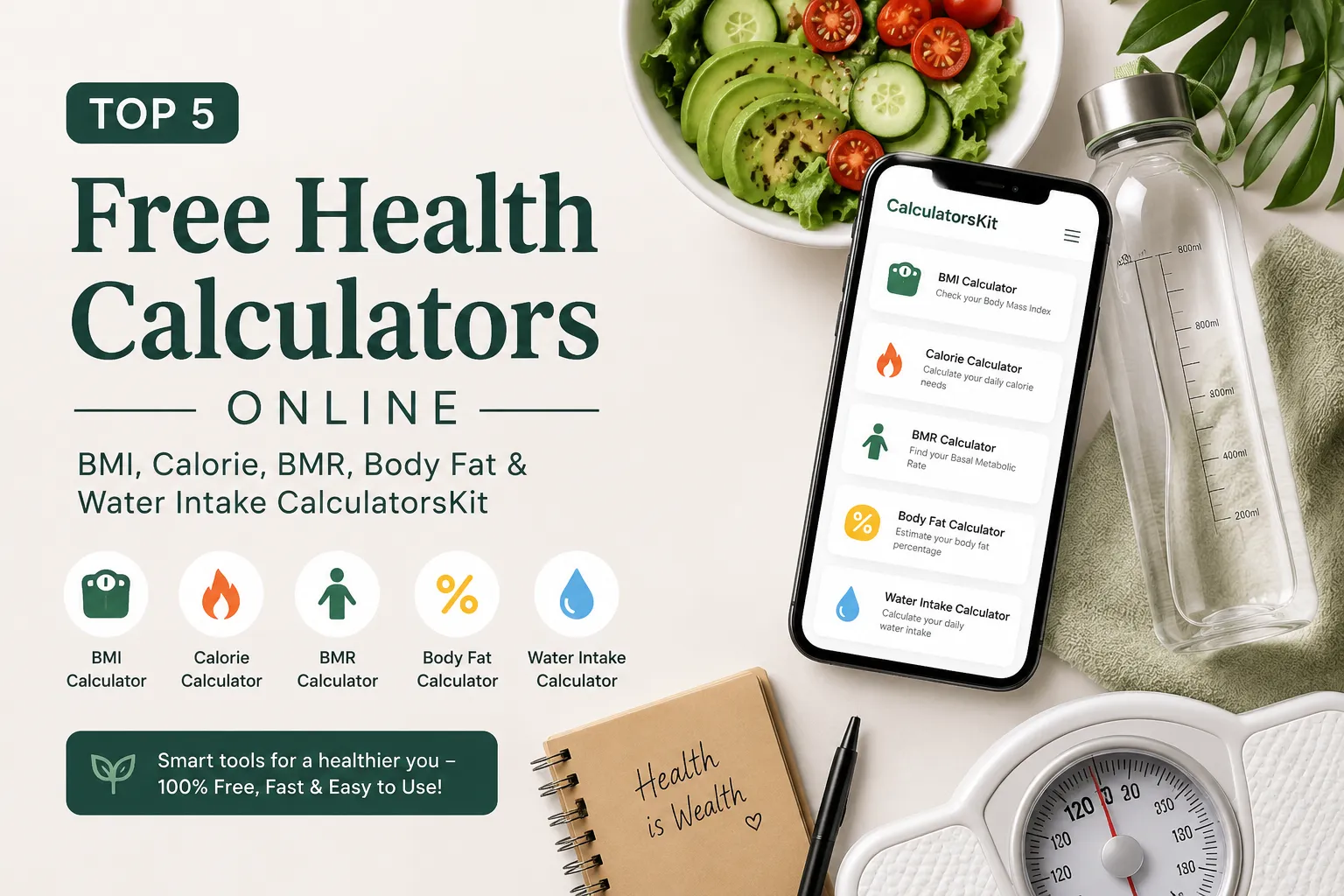 Free Health Calculator (BMI, BMR & TDEE) Calculate Your Health Instantly