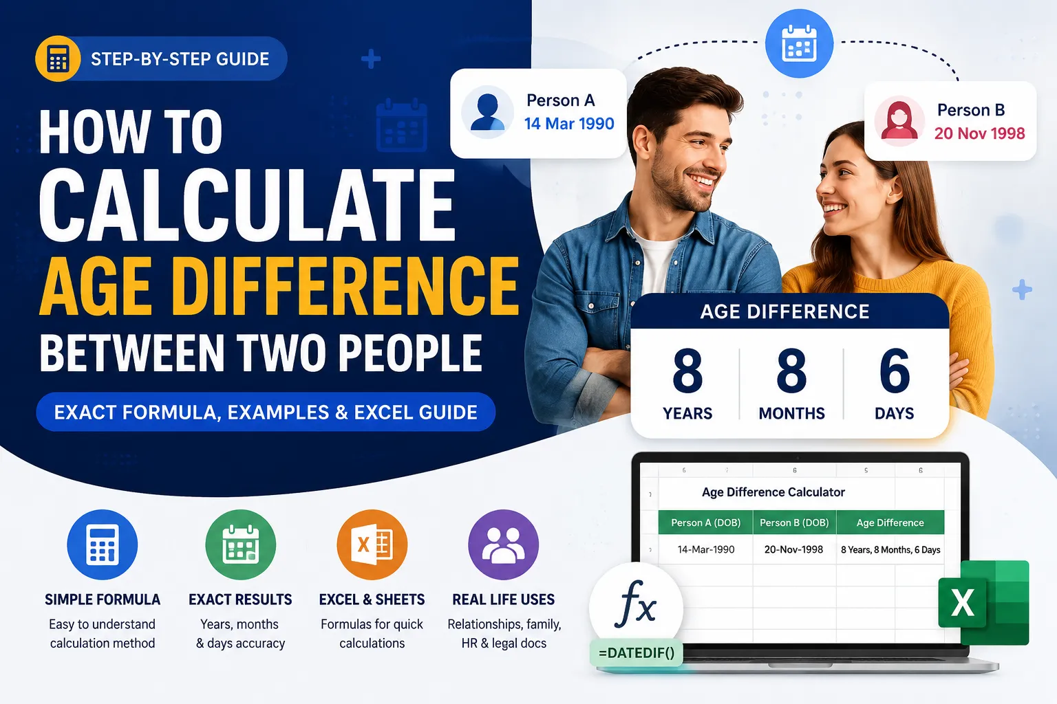 How to Calculate Age Difference Between Two People