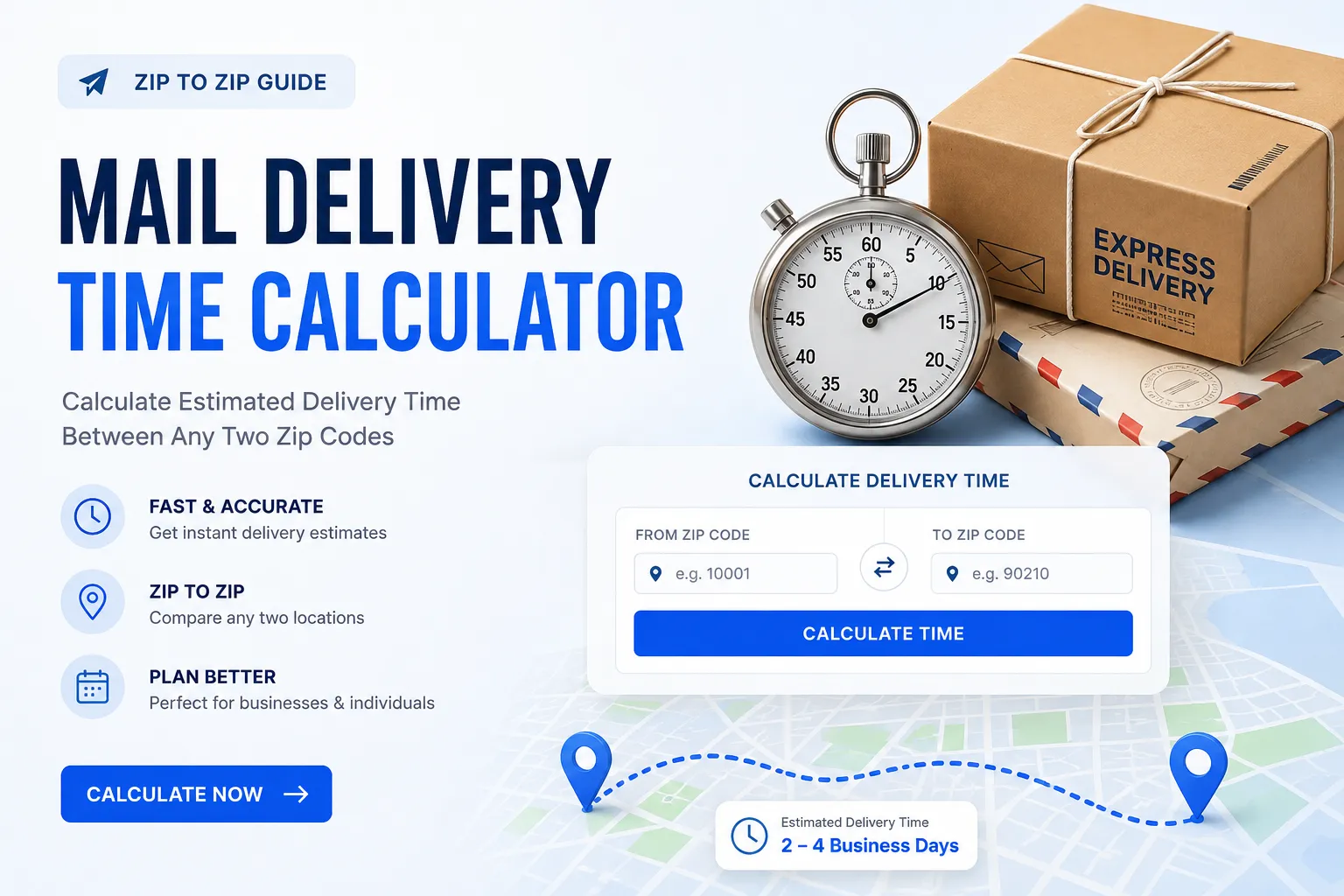USPS Mail Delivery Time Calculator: Calculate Delivery Dates by ZIP Code